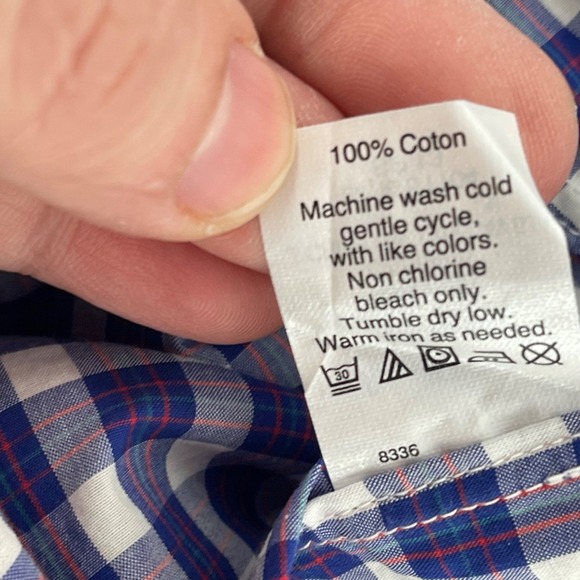 J Crew Men's Blue White Gingham Button Down Shirt Long Sleeve Size Medium preppy - Picture 3 of 7